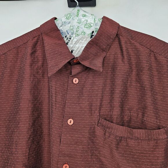 Jhane Barnes Shirt Mens 2XB Button Up Cotton Maroon Abstract Long Sleeve Big - Picture 2 of 11